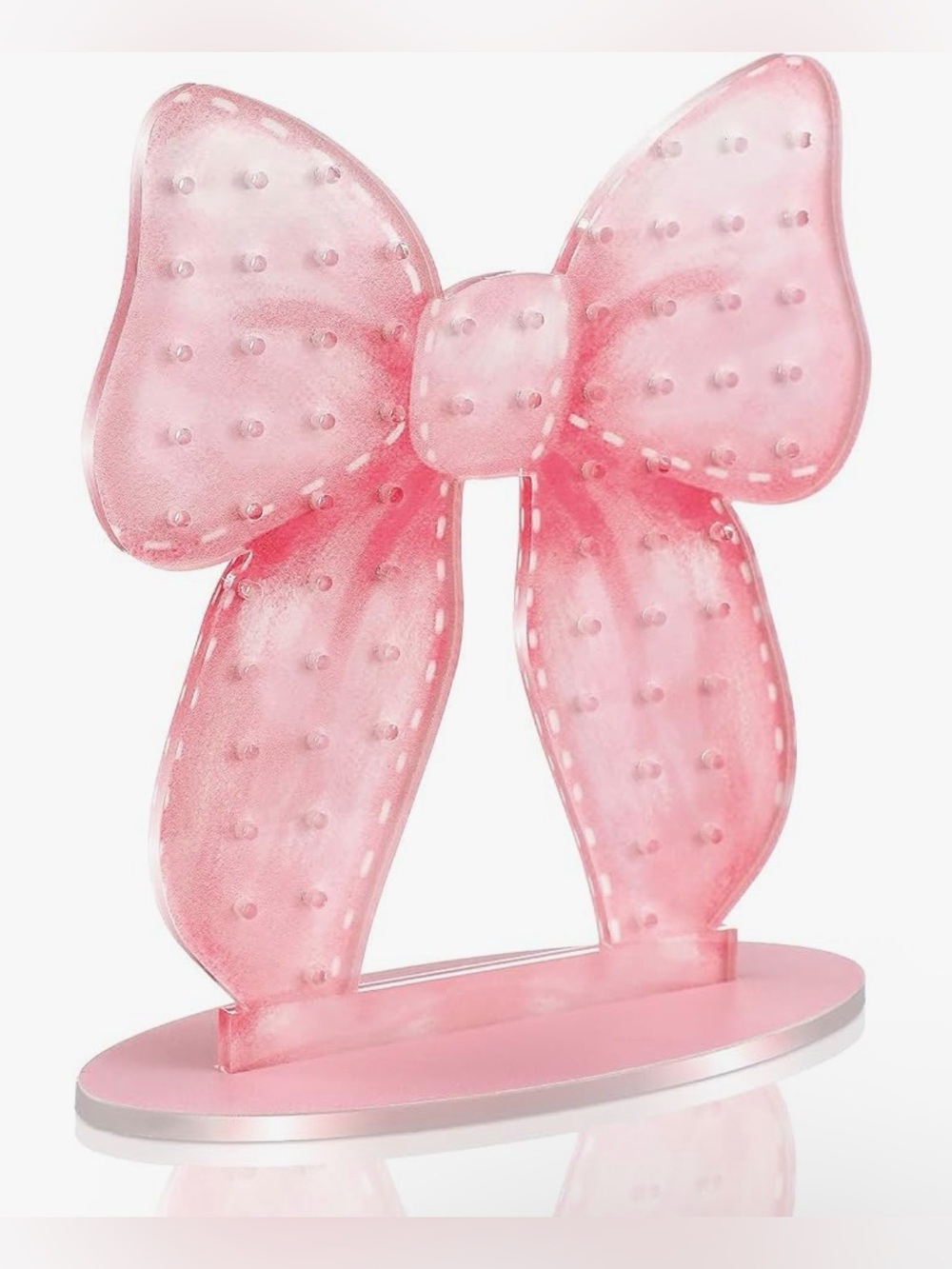 Acrylic Pink Bow Earring Holder/Organizer - NIB